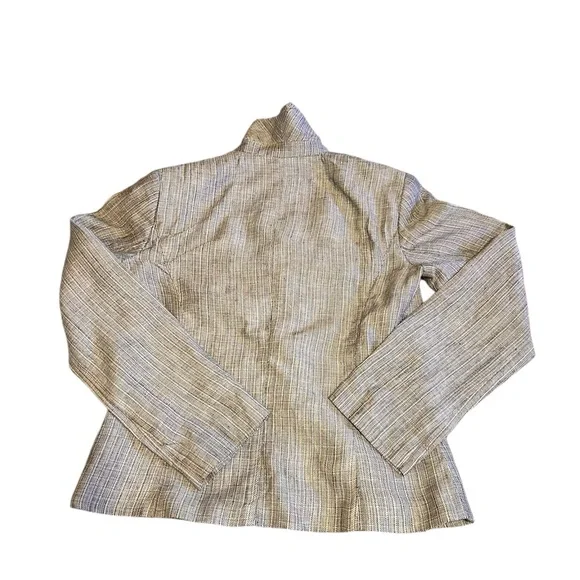 Ann Taylor 100% Linen Woven Textured Beige Blazer Sz. 6 - Picture 2 of 7